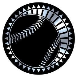 Metallic Epoxy Dome Insert, Black/Silver Baseball 2