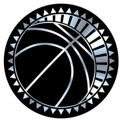 Metallic Epoxy Dome Insert, Black/Silver Basketball 2