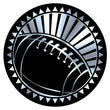 Metallic Epoxy Dome Insert, Black/Silver Football 2"-D&G Trophies Inc.-D and G Trophies Inc.