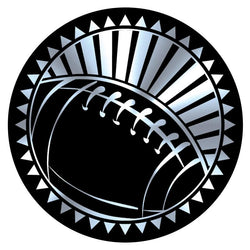 Metallic Epoxy Dome Insert, Black/Silver Football 2