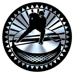 Metallic Epoxy Dome Insert, Black/Silver Hockey 2