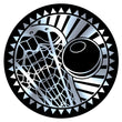 Metallic Epoxy Dome Insert, Black/Silver Lacrosse 2"-D&G Trophies Inc.-D and G Trophies Inc.