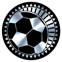 Metallic Epoxy Dome Insert, Black/Silver Soccer 2