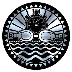 Metallic Epoxy Dome Insert, Black/Silver Swimming 2