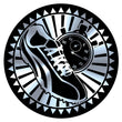 Metallic Epoxy Dome Insert, Black/Silver Track 2"-D&G Trophies Inc.-D and G Trophies Inc.