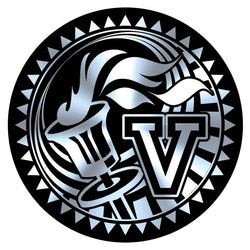 Metallic Epoxy Dome Insert, Black/Silver Victory 2