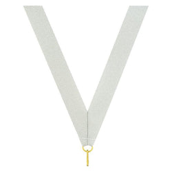 metallic neck ribbon metallic silver-D&G Trophies Inc.-D and G Trophies Inc.