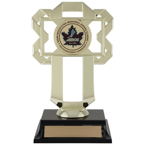 mosaic 2" disc holder figure achievement award-D&G Trophies Inc.-D and G Trophies Inc.