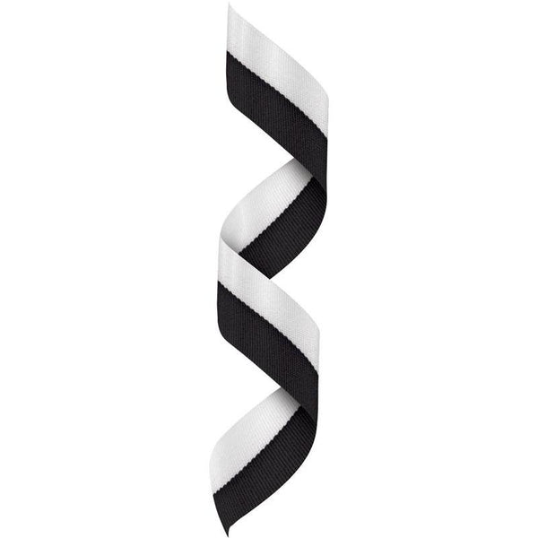 Neck Ribbon w Clip Black/White-D&G Trophies Inc.-D and G Trophies Inc.