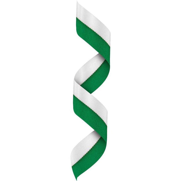 Neck Ribbon w Clip Green/White-D&G Trophies Inc.-D and G Trophies Inc.