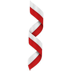 Neck Ribbon w Clip Red/White-D&G Trophies Inc.-D and G Trophies Inc.