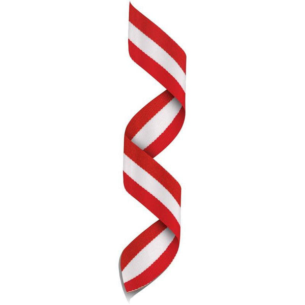 Neck Ribbon w Clip Red/White/Red-D&G Trophies Inc.-D and G Trophies Inc.