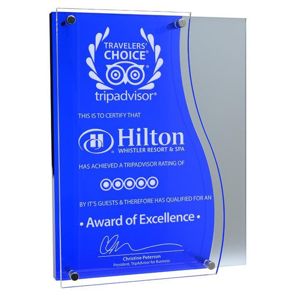 Newport, Blue Acrylic Award-D&G Trophies Inc.-D and G Trophies Inc.