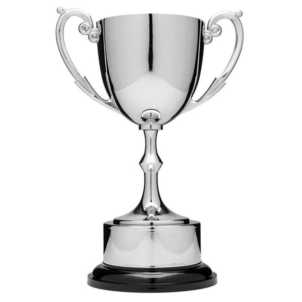 Nickel Plated Cup on Round Base with Plinth Band, Silver 14"-D&G Trophies Inc.-D and G Trophies Inc.