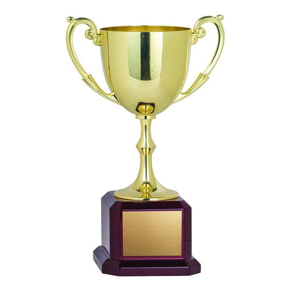 Nickel Plated Cup on Square Rosewood Base , 15"-D&G Trophies Inc.-D and G Trophies Inc.