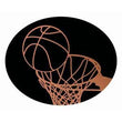 Oval Dome Insert, Black/Bronze Basketball-D&G Trophies Inc.-D and G Trophies Inc.