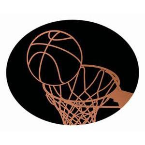 Oval Dome Insert, Black/Bronze Basketball-D&G Trophies Inc.-D and G Trophies Inc.