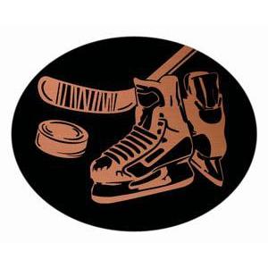 Oval Dome Insert, Black/Bronze Hockey-D&G Trophies Inc.-D and G Trophies Inc.