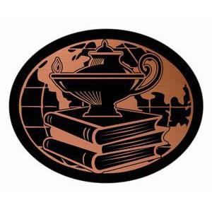Oval Dome Insert, Black/Bronze Lamp Of Knowledge-D&G Trophies Inc.-D and G Trophies Inc.