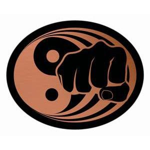 Oval Dome Insert, Black/Bronze Martial Arts-D&G Trophies Inc.-D and G Trophies Inc.