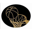 Oval Dome Insert, Black/Gold Basketball-D&G Trophies Inc.-D and G Trophies Inc.