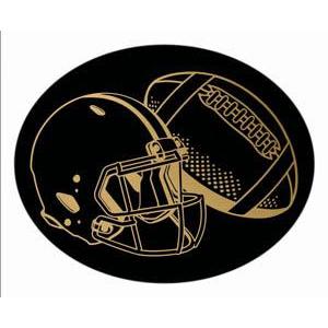 Oval Dome Insert, Black/Gold Football-D&G Trophies Inc.-D and G Trophies Inc.