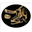 Oval Dome Insert, Black/Gold Hockey-D&G Trophies Inc.-D and G Trophies Inc.