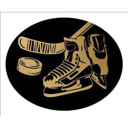 Oval Dome Insert, Black/Gold Hockey-D&G Trophies Inc.-D and G Trophies Inc.
