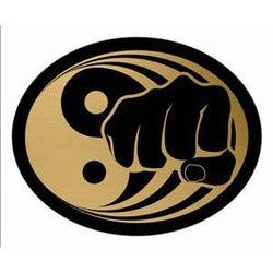 Oval Dome Insert, Black/Gold Martial Arts-D&G Trophies Inc.-D and G Trophies Inc.