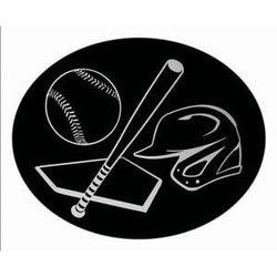 Oval Dome Insert, Black/Silver Baseball-D&G Trophies Inc.-D and G Trophies Inc.