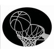 Oval Dome Insert, Black/Silver Basketball-D&G Trophies Inc.-D and G Trophies Inc.