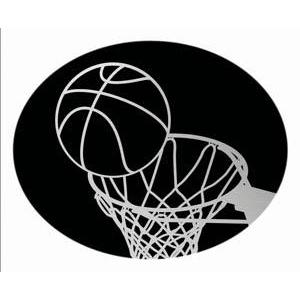 Oval Dome Insert, Black/Silver Basketball-D&G Trophies Inc.-D and G Trophies Inc.
