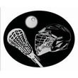 Oval Dome Insert, Black/Silver Lacrosse-D&G Trophies Inc.-D and G Trophies Inc.