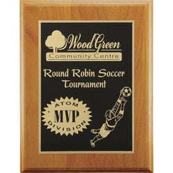 red alder with a plate plaque-D&G Trophies Inc.-D and G Trophies Inc.