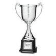 Revolution Nickel Plated Cup w Laurel Handles on Square Base 11.5"-D&G Trophies Inc.-D and G Trophies Inc.