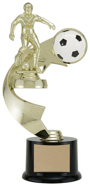 ribbon star soccer riser achievement award-D&G Trophies Inc.-D and G Trophies Inc.