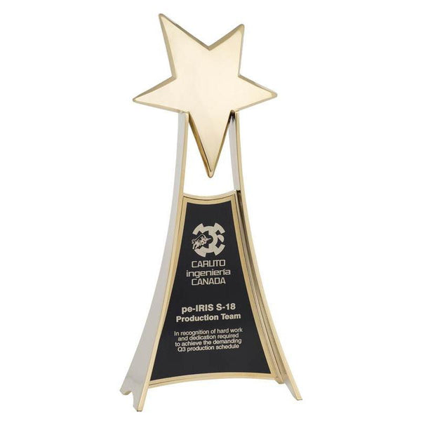 Rising Star on Metal Angled Riser, 10.75"-D&G Trophies Inc.-D and G Trophies Inc.