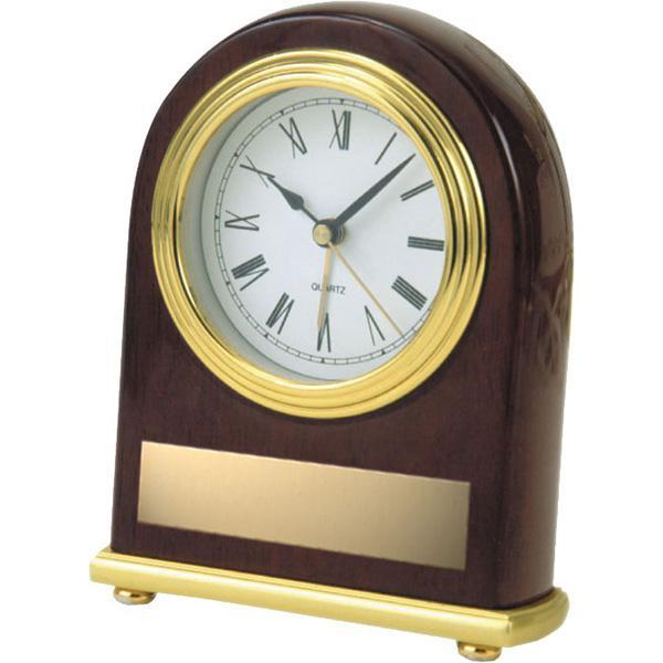 rosewood oval clock giftware-D&G Trophies Inc.-D and G Trophies Inc.