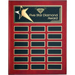 Rosewood Piano Finish Metal Star Plaque Hardwood Annual-D&G Trophies Inc.-D and G Trophies Inc.