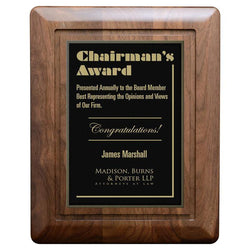round edge bevel genuine walnut plaque-D&G Trophies Inc.-D and G Trophies Inc.