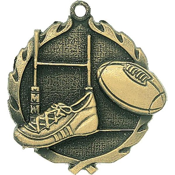 rugby sculptured medal-D&G Trophies Inc.-D and G Trophies Inc.