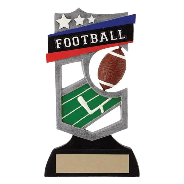 shield spinner football resin trophy-D&G Trophies Inc.-D and G Trophies Inc.