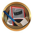 Spectrum Insert, Hockey Blue/Brown Stick 2"-D&G Trophies Inc.-D and G Trophies Inc.