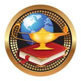 Spectrum Insert, Lamp Of Knowledge 2"-D&G Trophies Inc.-D and G Trophies Inc.
