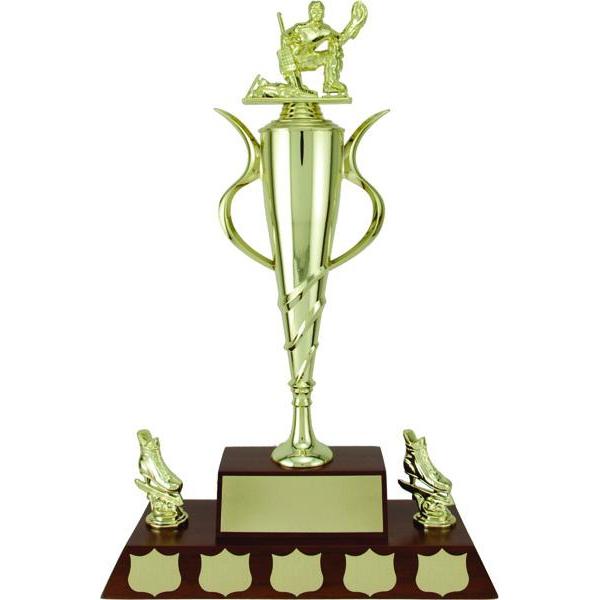 Spiral Cup Genuine Walnut Base Hardwood Annual Award-D&G Trophies Inc.-D and G Trophies Inc.