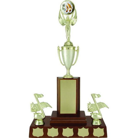 Stipple Cup Genuine Walnut Base Hardwood Annual Award-D&G Trophies Inc.-D and G Trophies Inc.