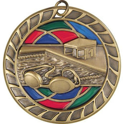 swimming stained glass medal-D&G Trophies Inc.-D and G Trophies Inc.