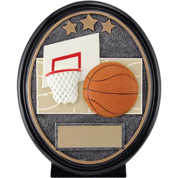 three star basketball resin trophy-D&G Trophies Inc.-D and G Trophies Inc.