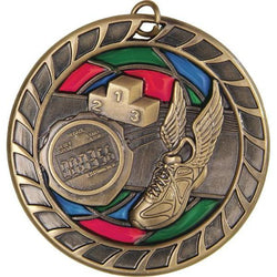 track stained glass medal-D&G Trophies Inc.-D and G Trophies Inc.