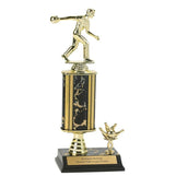 Trophy Kit Black/Gold Marble Wide w Riser on SB Black Base w Trim Post, 8.5